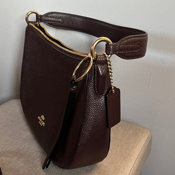 Coach Oxblood Leather Shoulder Bag with Crossbody strap (Sutton Crossbody) - Picture 5 of 6